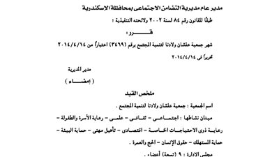 إشهار جمعية 