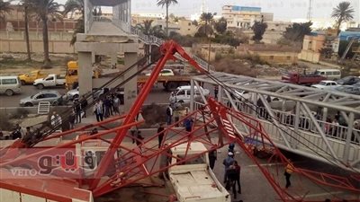 إصابة فتاتين في انهيار كوبري مشاة الكيلو 26 بالإسكندرية