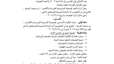 قيد لائحة جمعية الحرمين الخيرية بالأقصر