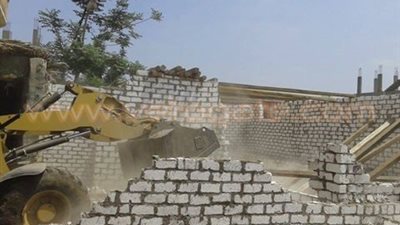 بالصور.. إزالة 15 حالة تعد على الأراضي الزراعية بطوخ