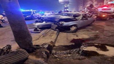 مصرع 2 واصابة 3 في حادث مروري بسبب السرعة الزائدة ببنها