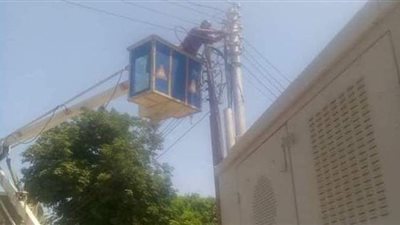 حملة إصلاح وصيانة لأعمدة الإنارة بثلاث قرى جنوبي المنيا
