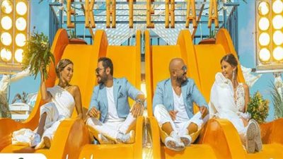 صورة جديدة لتامر حسني والعسيلي من كواليس كليب 