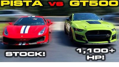 منافسة  بين فورد موستنج شيلبي GT500 معدلة فيراري تيستا | فيديو