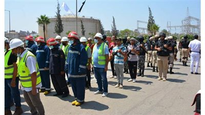 نائب محافظ الدقهلية يشهد بيانا عمليا لتأمين أحد الأهداف  بمحطة كهرباء طلخا