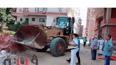 إزالة تعديات على 10140 مترا بفاقوس اليوم