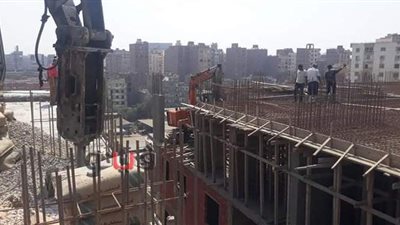 إزالة أكبر برج سكني مخالف بالشرابية