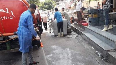 حملات تطهير من فيروس كورونا المستجد بحى العامرية فى الإسكندرية