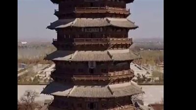 معبد بوذي مصمم من الخشب ارتفاعه 67 مترا | فيديو