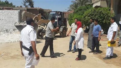 إزالة التعديات على ٧ أفدنة ملك الأوقاف بالقليوبية