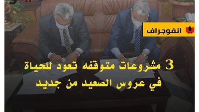 3 مشروعات متوقفة تعود للحياة في المنيا من جديد | انفوجراف