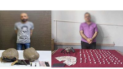 ضبط كمية من مخدرى الحشيش والبانجو وأسلحة نارية بدمياط