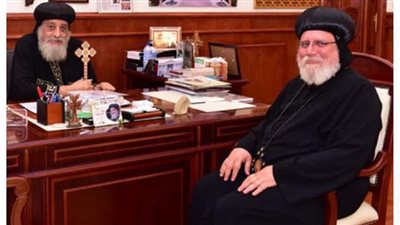 البابا تواضروس يستقبل الأسقف العام لكنائس قطاع ألماظة