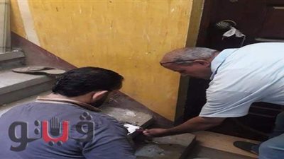 إخلاء وتشميع عقار كامل آيل للسقوط بمنطقة المنشية الجديدة بالغربية