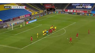 أصبح الهداف التاريخي للبرتغال..  هدفا رونالدو  الرائعين في  السويد  ودخوله نادي المائة | فيديو