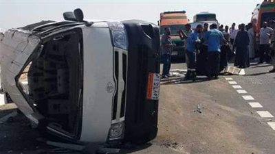 الاستماع للشهود في حادث انقلاب سيارة ميكروباص بطريق المريوطية