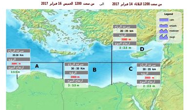 الأرصاد: ارتفاع الموج بالبحر المتوسط واضطراب حركة الملاحة