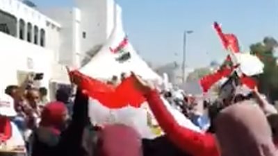 المصريون في دبي: «تسلم يا سيسي.. وشيروا للجزيرة» (فيديو)