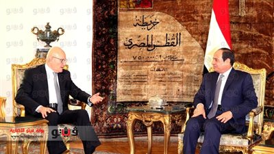 «السيسي» يبحث مع رئيس وزراء لبنان تطوير العلاقات الثنائية