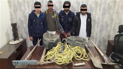 إحباط محاولة ٤ متهمين بالتنقيب عن الآثار بأرض فضاء في حلوان