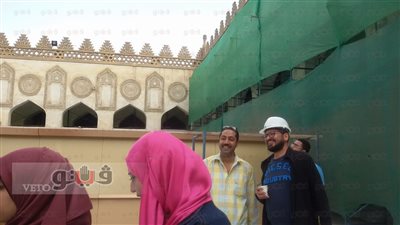 بالصور.. رئيس قطاع الآثار الإسلامية يتفقد ترميم الجامع الأزهر