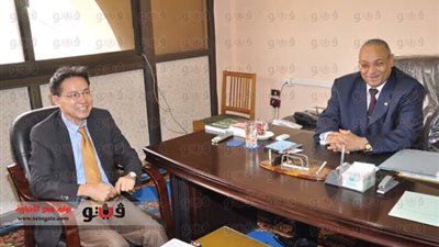 بالصور.. محافظ بني سويف يستقبل وفد شركة سامسونج العالمية