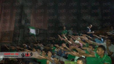 بالصور.. جرين إيجلز يتابع مباراة المصري والتليفونات داخل 