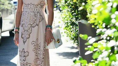 بالصور.. الفستان الشيفون المنقوش الأفضل للمناسبات النهارية صيف 2017