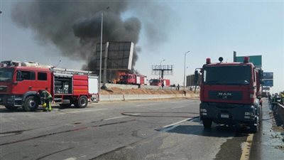 السيطرة على حريق سيارة أعلى الطريق الدائري