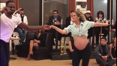 بالفيديو.. «وصلة رقص» مذهلة لامرأة حامل تحقق 26 مليون مشاهدة