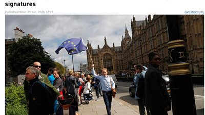 2 مليون توقيع لإعادة استفتاء خروج بريطانيا من الاتحاد الأوروبي