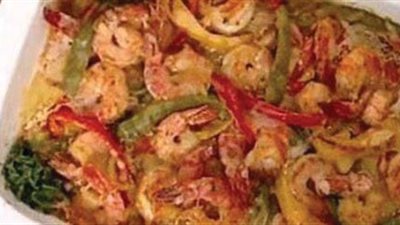 طريقة إعداد طاجن الجمبري بالكاليماري والفاصوليا الخضراء