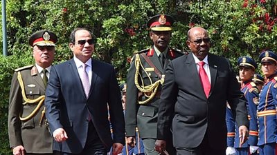 السيسي والبشير يشاهدان فيلما تسجيليا عن بناء الدولة عقب عزل الإخوان