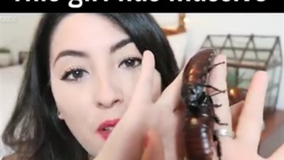 بالفيديو.. أغرب حيوان أليف لفتاة يثير ذعر الفتيات