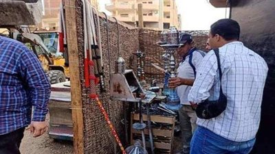 التحفظ على ٤٠ شيشة داخل كافيه مخالف بالقليوبية