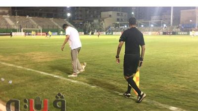 مواقف وطرائف الدوري .. قطة تخترق ملعب مباراة طنطا والمقاصة  | صور