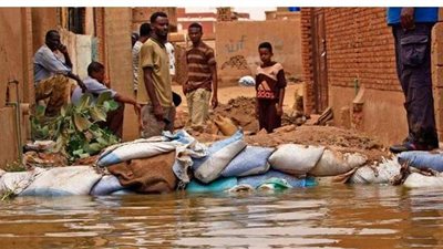مقطع فيديو يوثق أثار  دمار  الفيضانات في شندي السودانية