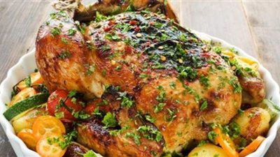 طريقة عمل الدجاج بالأعشاب في الفرن