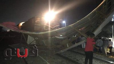 إسطوانة غاز تكشف لغز  اصطدام قطار طنطا بلافتة إعلانات بمحطة شبشير