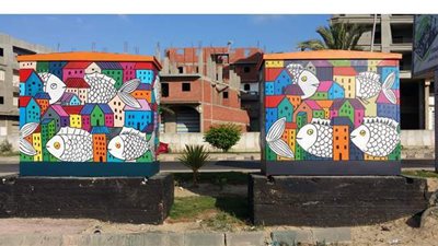 مبادرة لتجميل أكشاك الكهرباء وتحويلها إلى لوحات فنية بدمياط الجديدة