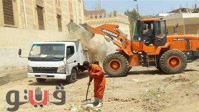 تحرير 15 محضر إشغالات ورفع 105 طن قمامة في إهناسيا ببني سويف