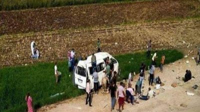 ارتفاع عدد ضحايا حادث الطريق الحر  بقها  إلى ٣ قتلى و١١ مصابا