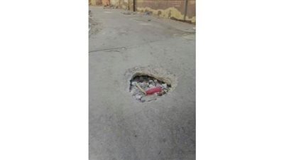 هبوط أرضي بشارع التوفيقية غرب محافظة الإسكندرية