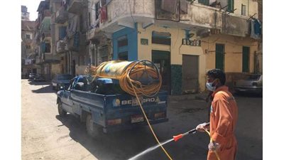حملة لتطهير وتعقيم حدائق الإسكندرية ضد فيروس كورونا المستجد