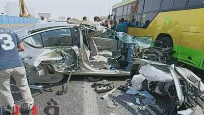 مصرع شخص وإصابة 2 آخرين في حادث تصادم بمحور المشير طنطاوى | صور