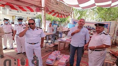 مديرية أمن بني سويف تنظم معرضا لبيع الأدوات المدرسية بأسعار مخفضة