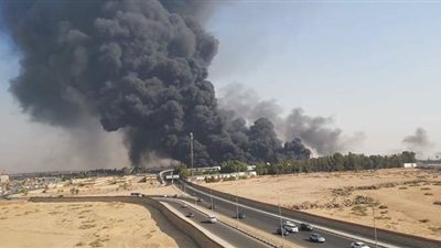 البترول: حريق الجرابعة نتيجة تسريب فى خط أنابيب