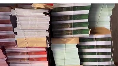 المصنفات تصادر أكثر من 25 ألف كتاب دراسى وأغلفة بدون تفويض بعين شمس.. فيديو