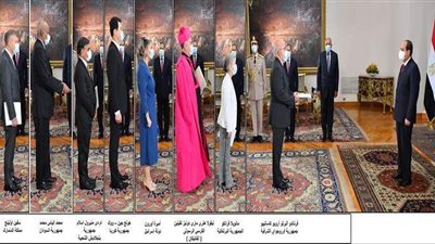 بالصور.. السيسي يتسلم أوراق اعتماد خمسة عشر سفيراً جديداً بالقاهرة