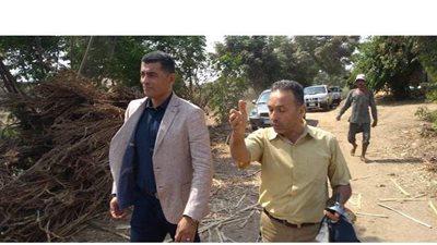 رئيس مركز كوم حمادة يتفقد أراضي وجزر طرح النهر
